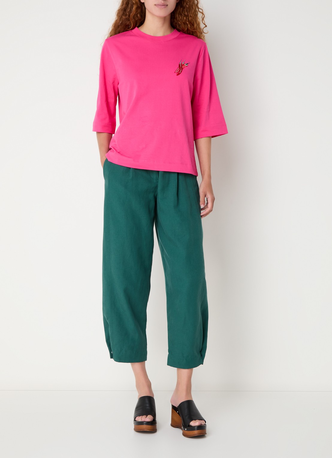 Farm Rio T-shirt met front- en backprint - voorkant 4 roze
