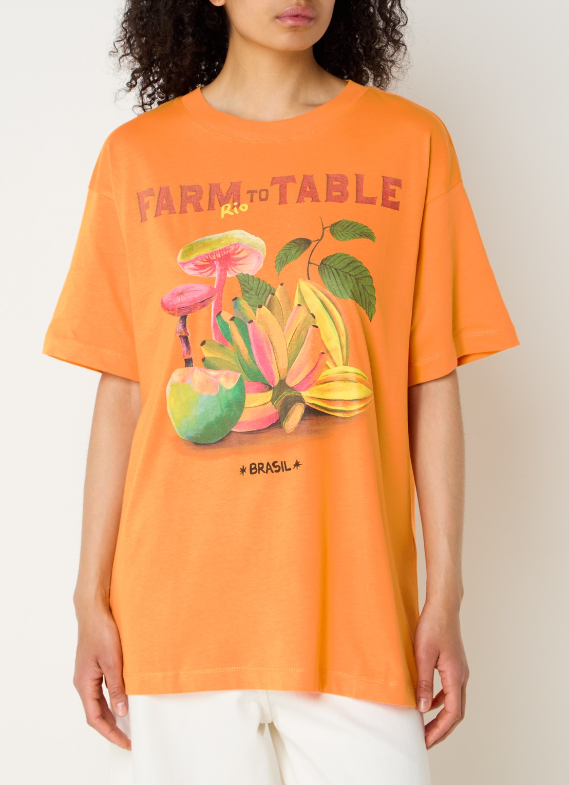 Farm Rio T-shirt met logoprint - detail 4 orange