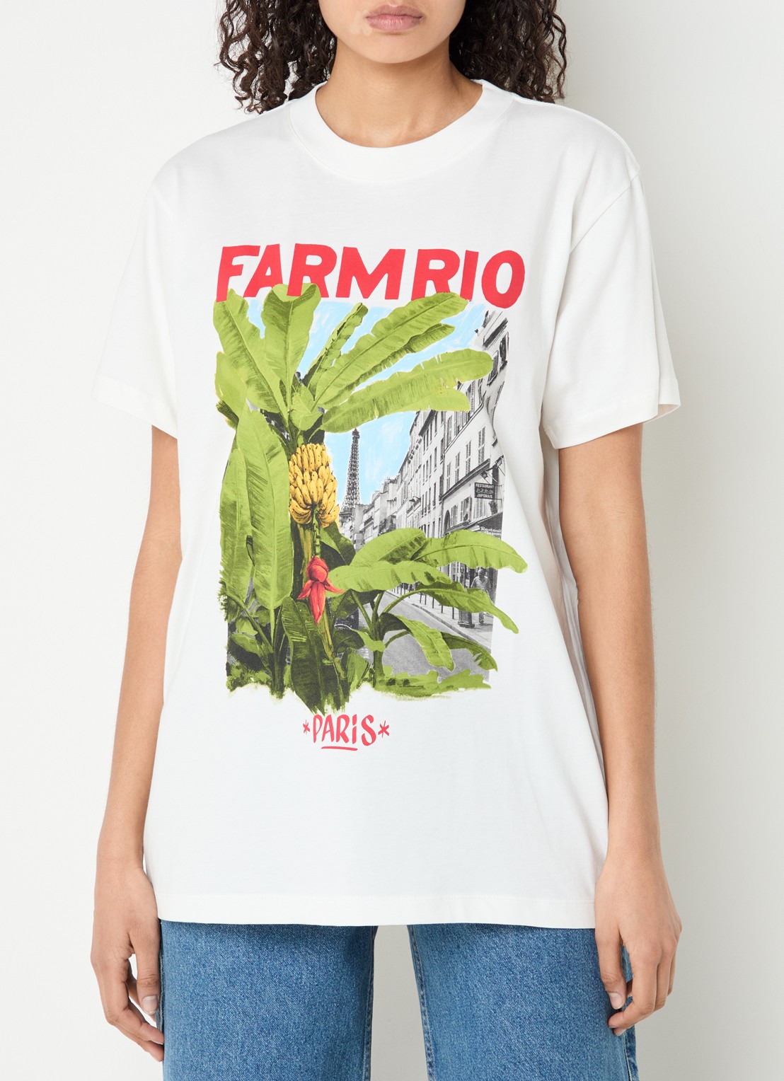 Farm Rio T-shirt met logoprint - detail 4 gebroken wit