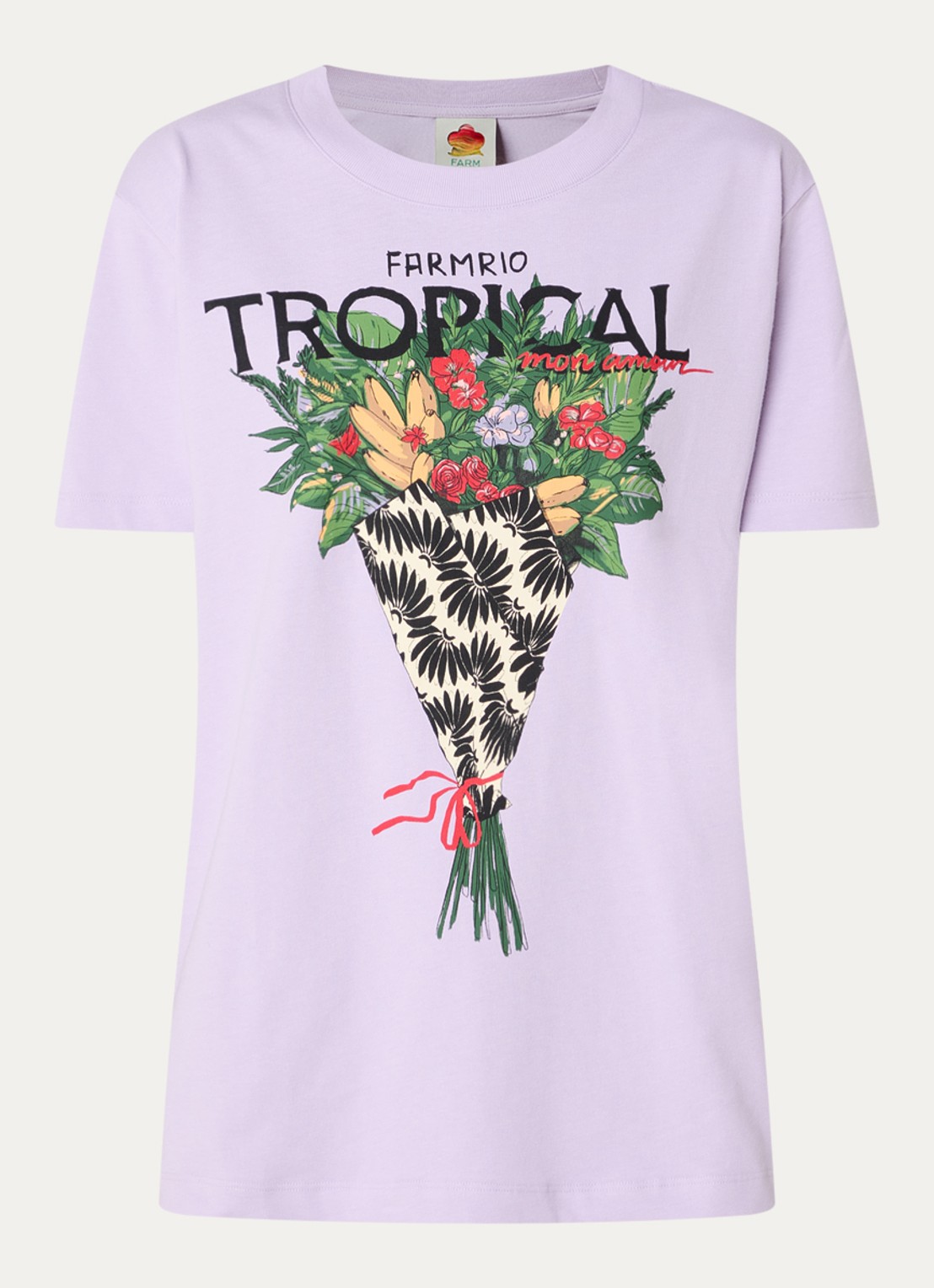 Farm Rio T-shirt met logoprint - voorkant lila
