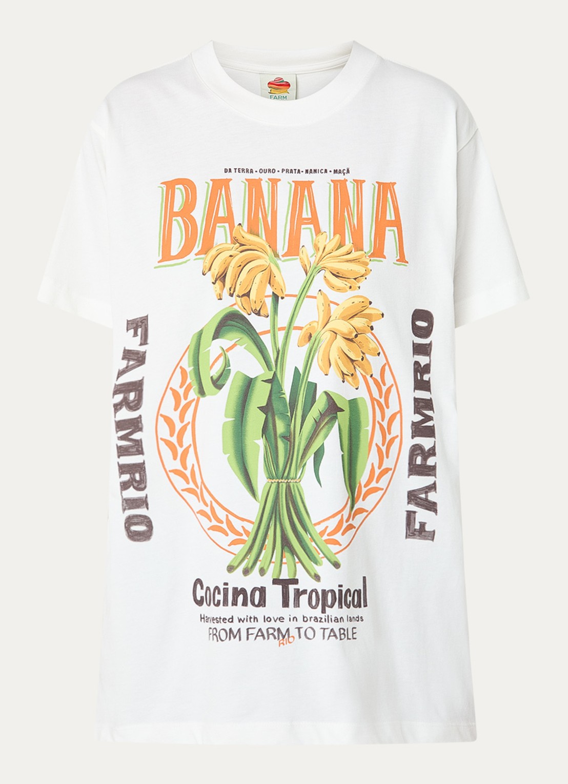 Farm Rio T-shirt met print - voorkant 3 gebroken wit
