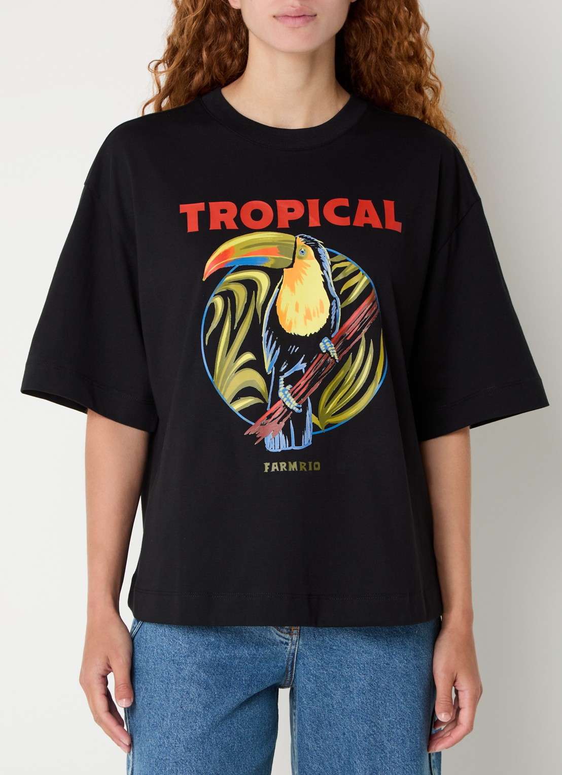 Farm Rio T-shirt met print - detail zwart