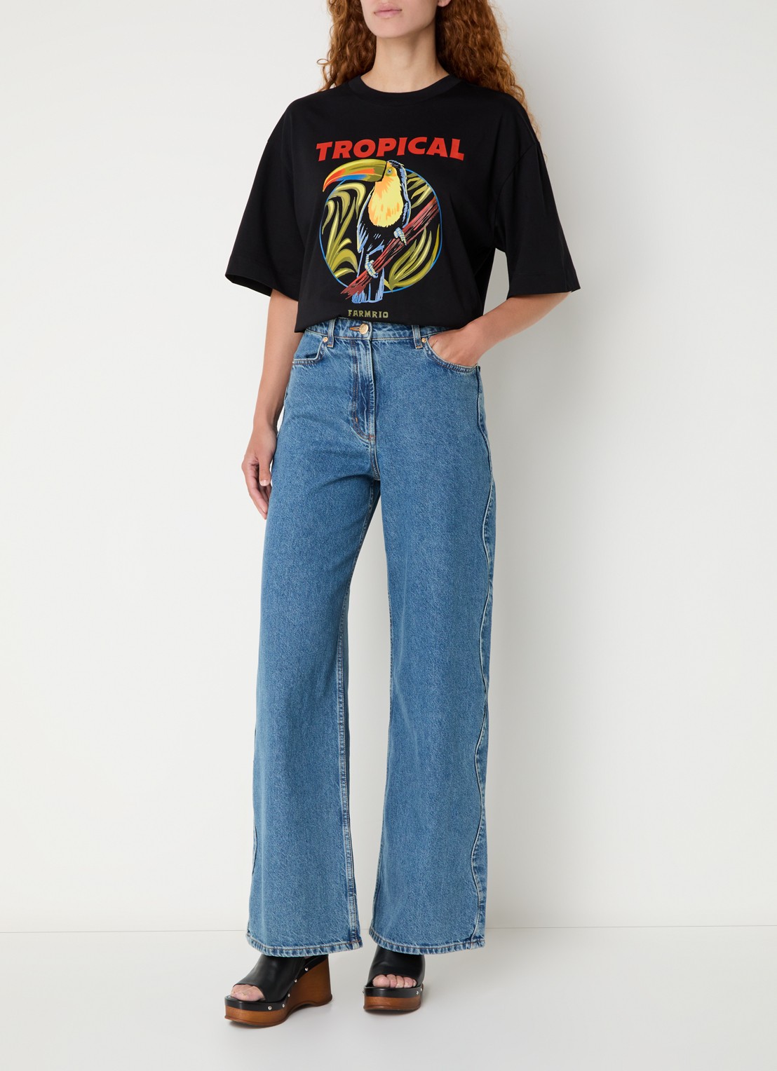 Farm Rio T-shirt met print - voorkant 4 zwart