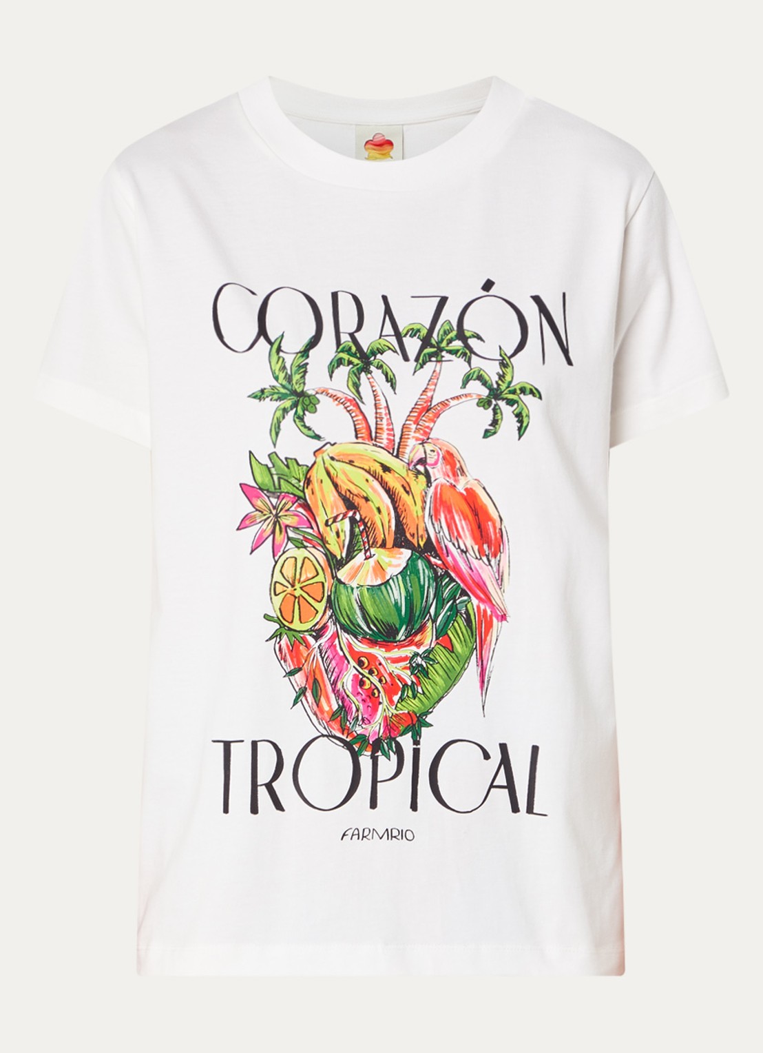Farm Rio T-shirt met print - voorkant 3 wit