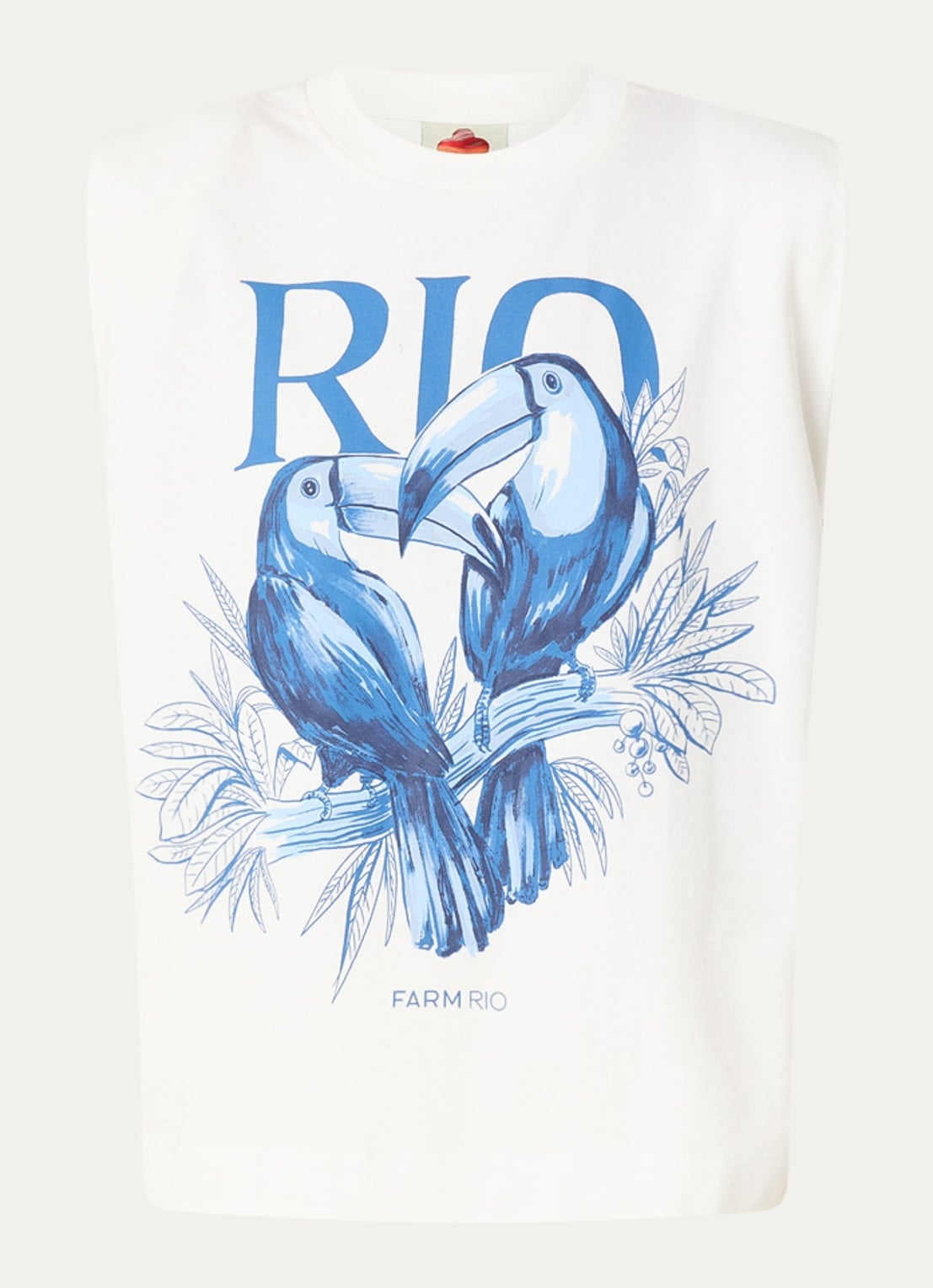 Farm Rio T-shirt met print - voorkant 3 gebroken wit
