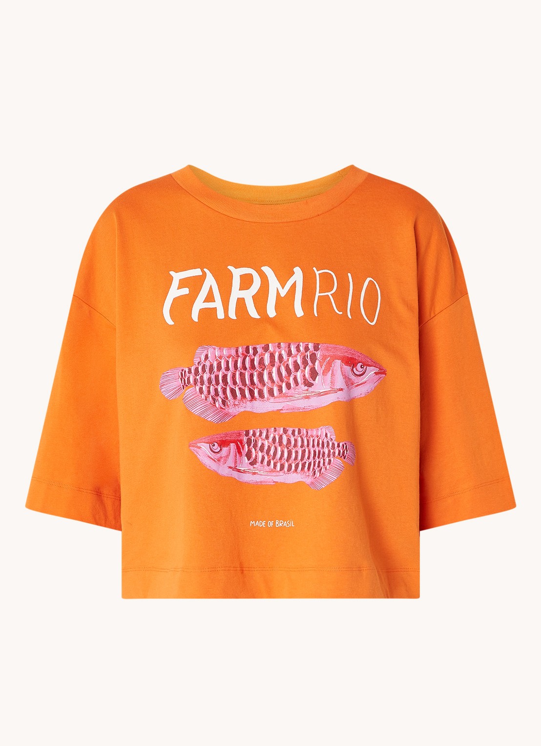 Farm Rio T-shirt van  katoen met logoprint - voorkant 2 orange