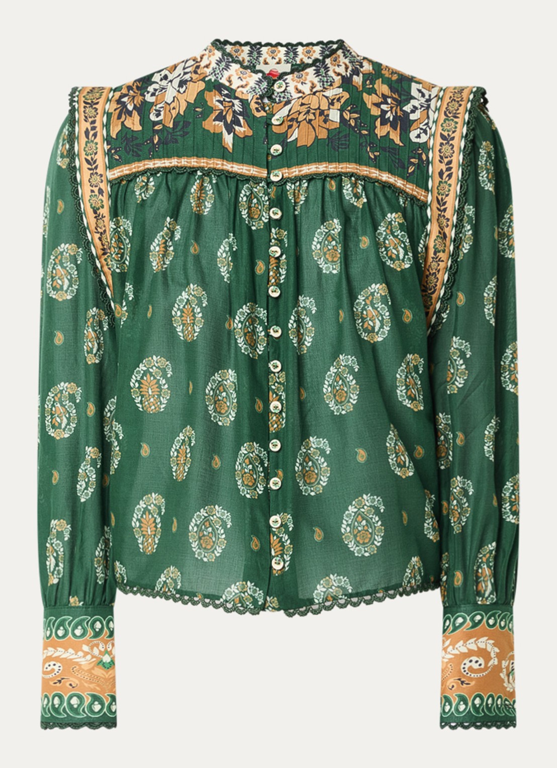 Farm Rio Tayla blouse met print - voorkant 2 groen