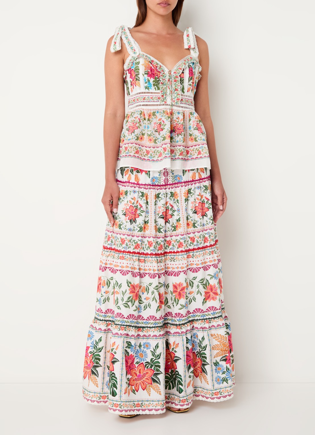 Farm Rio Top met bloemenprint - voorkant 5 gebroken wit