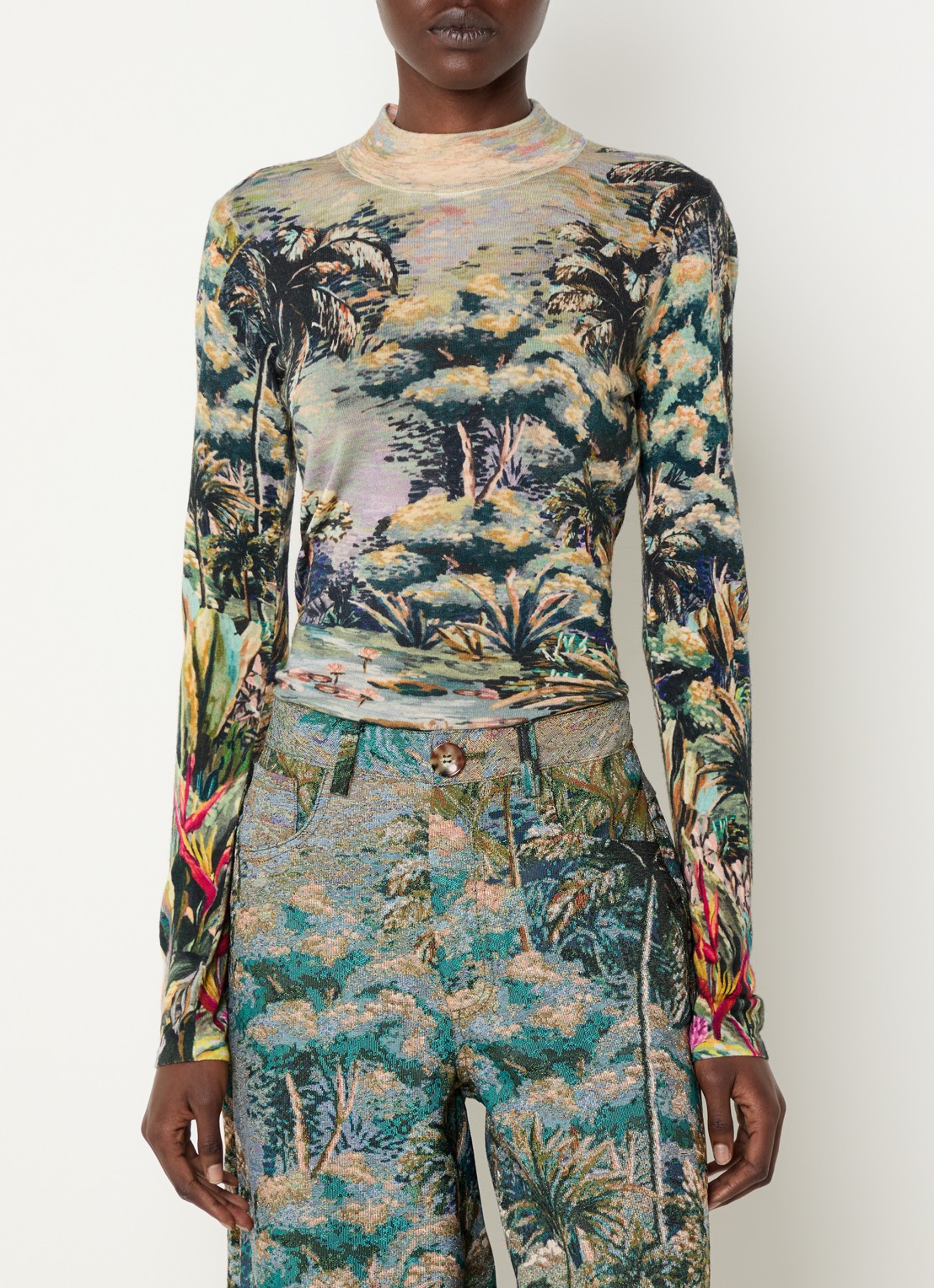 Farm Rio Top met print en ronde hals - detail 4 lila