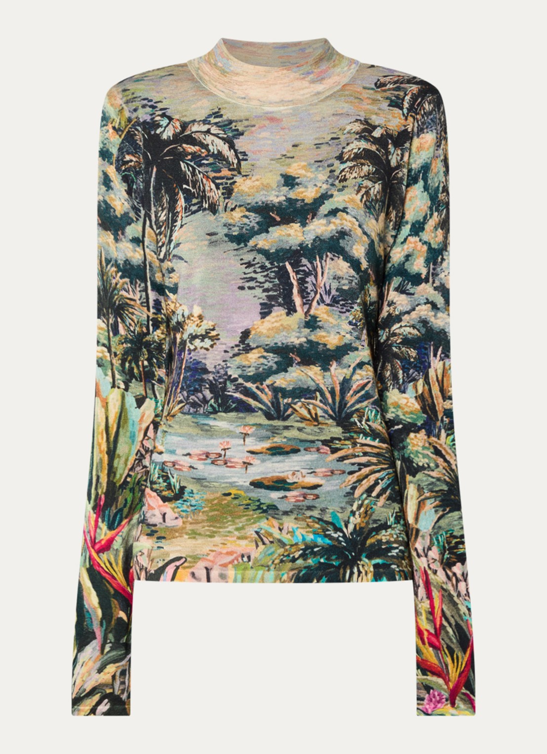 Farm Rio Top met print en ronde hals - voorkant 2 lila