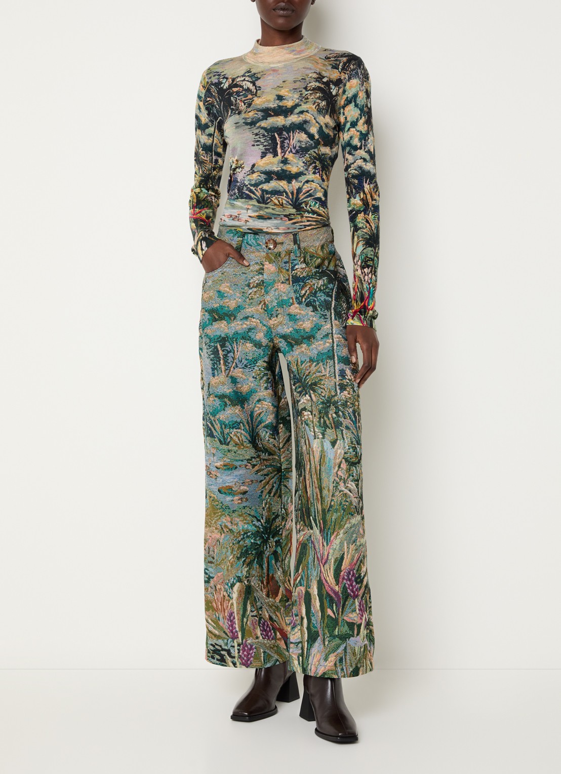 Farm Rio Top met print en ronde hals - voorkant 3 lila