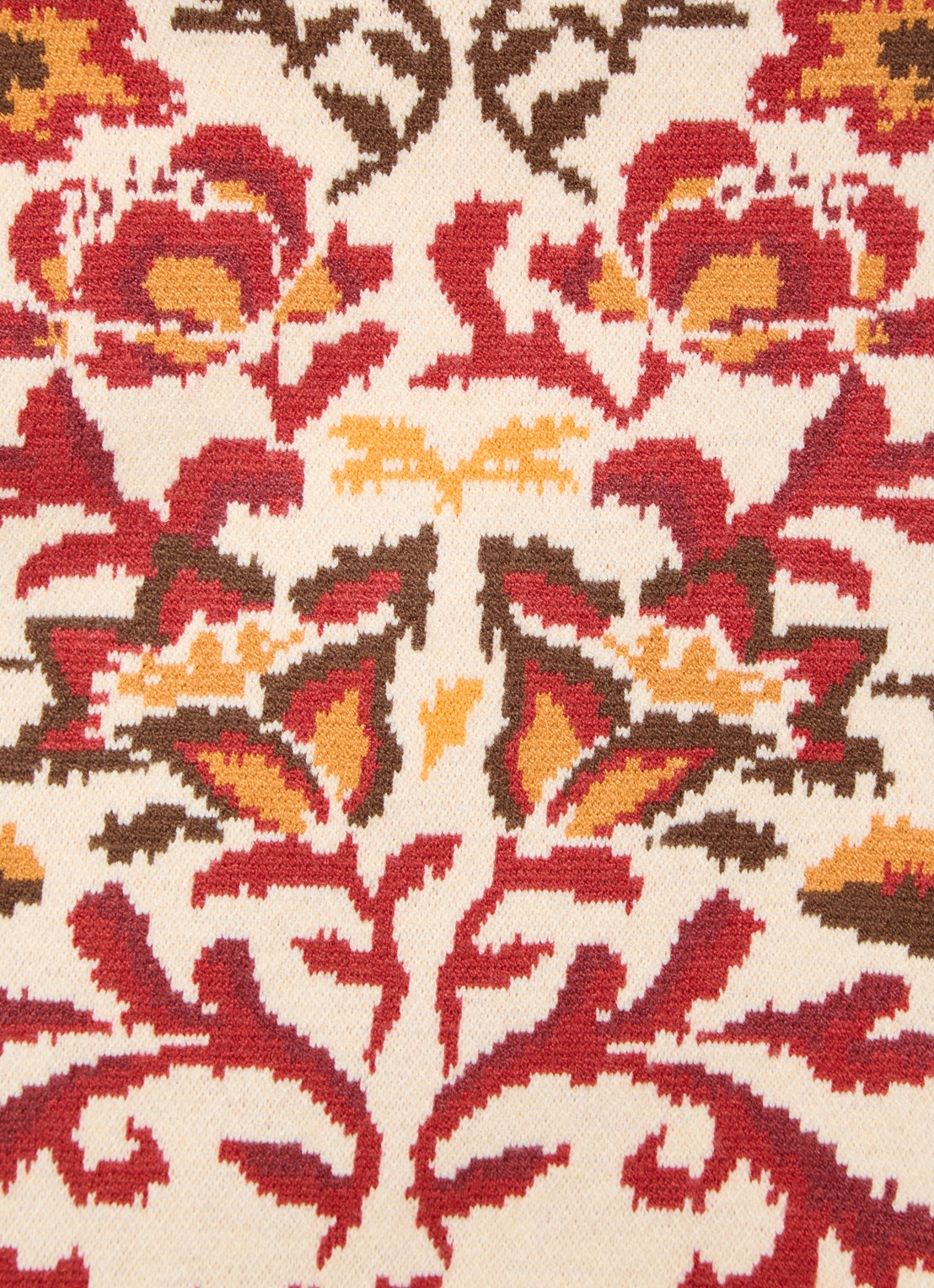 Farm Rio Toucans fijngebreide crop top met bloemenprint - detail 5 donkerrood