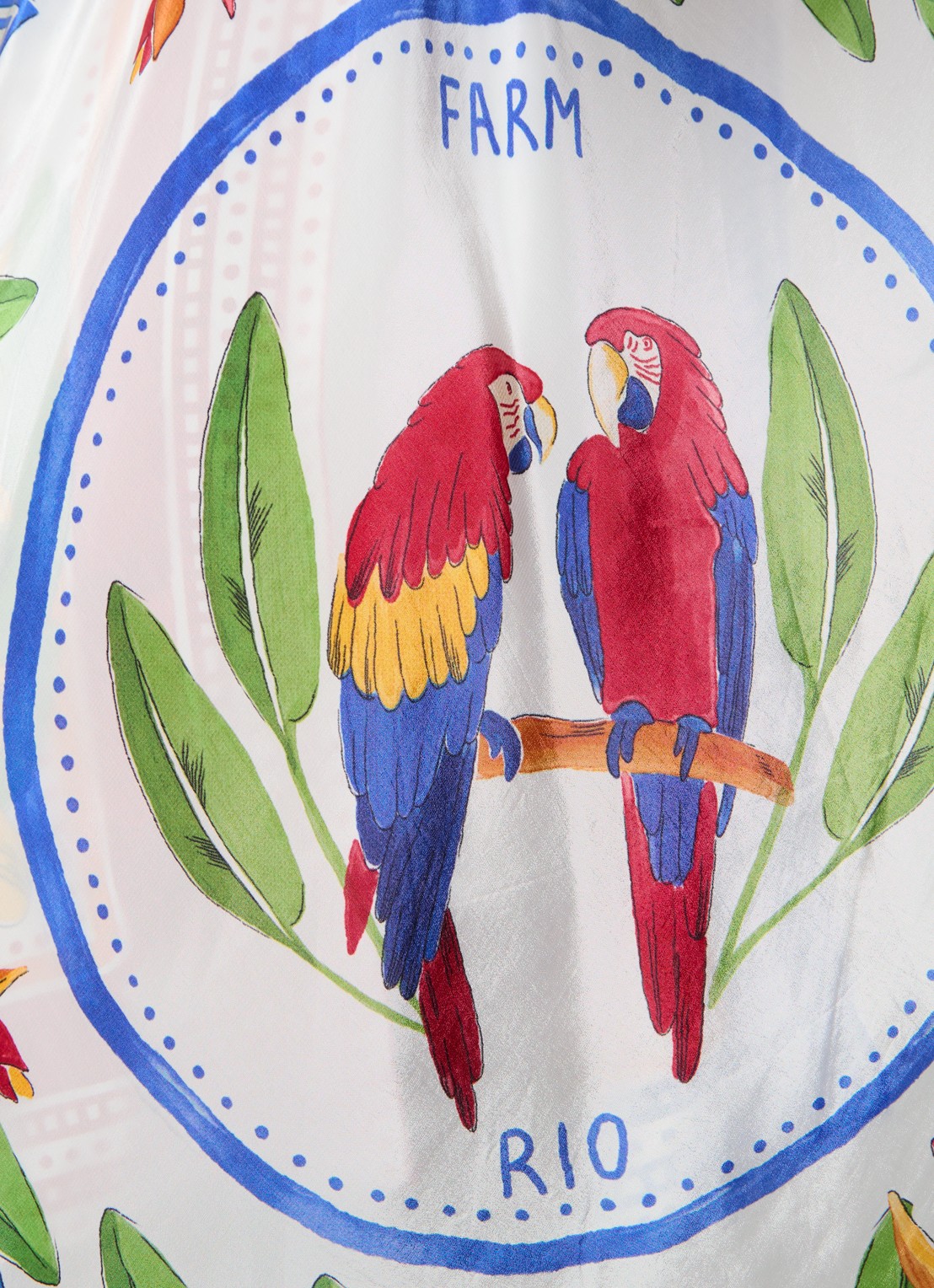Farm Rio Tropical Destination midi tuniekjurk met bloemenprint - detail 5 gebroken wit