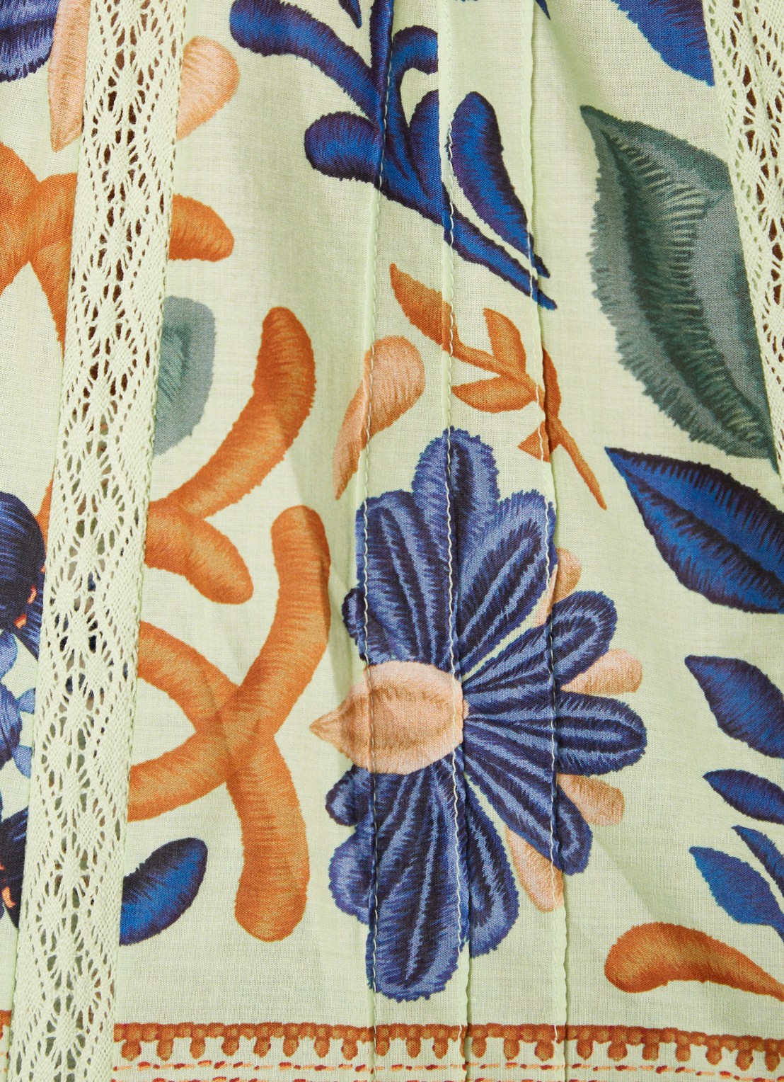 Farm Rio Tuniek met bloemenprint en smockwerk - detail 4 donkerblauw