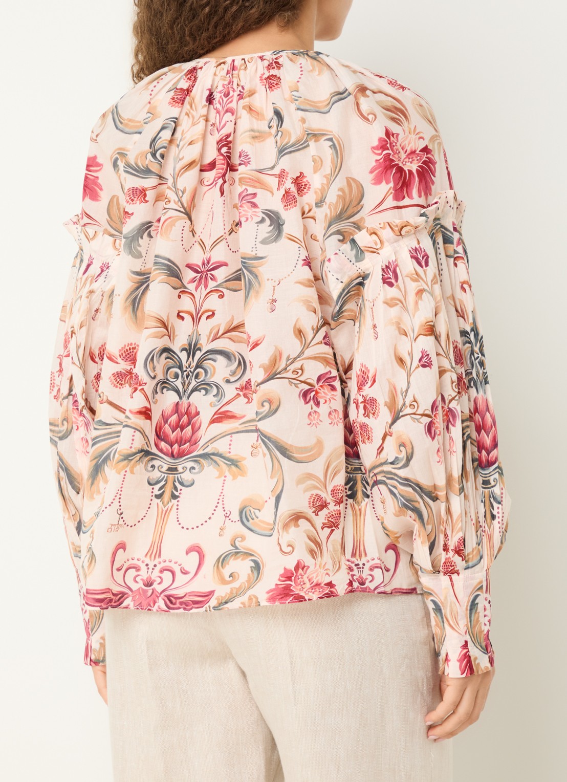 Farm Rio Tuniek met V-hals en print - achterkant creme
