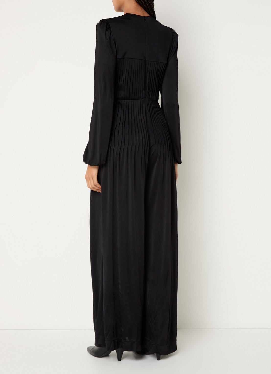 Farm Rio Wide fit jumpsuit met cut-out detail en plissé - achterkant 4 zwart