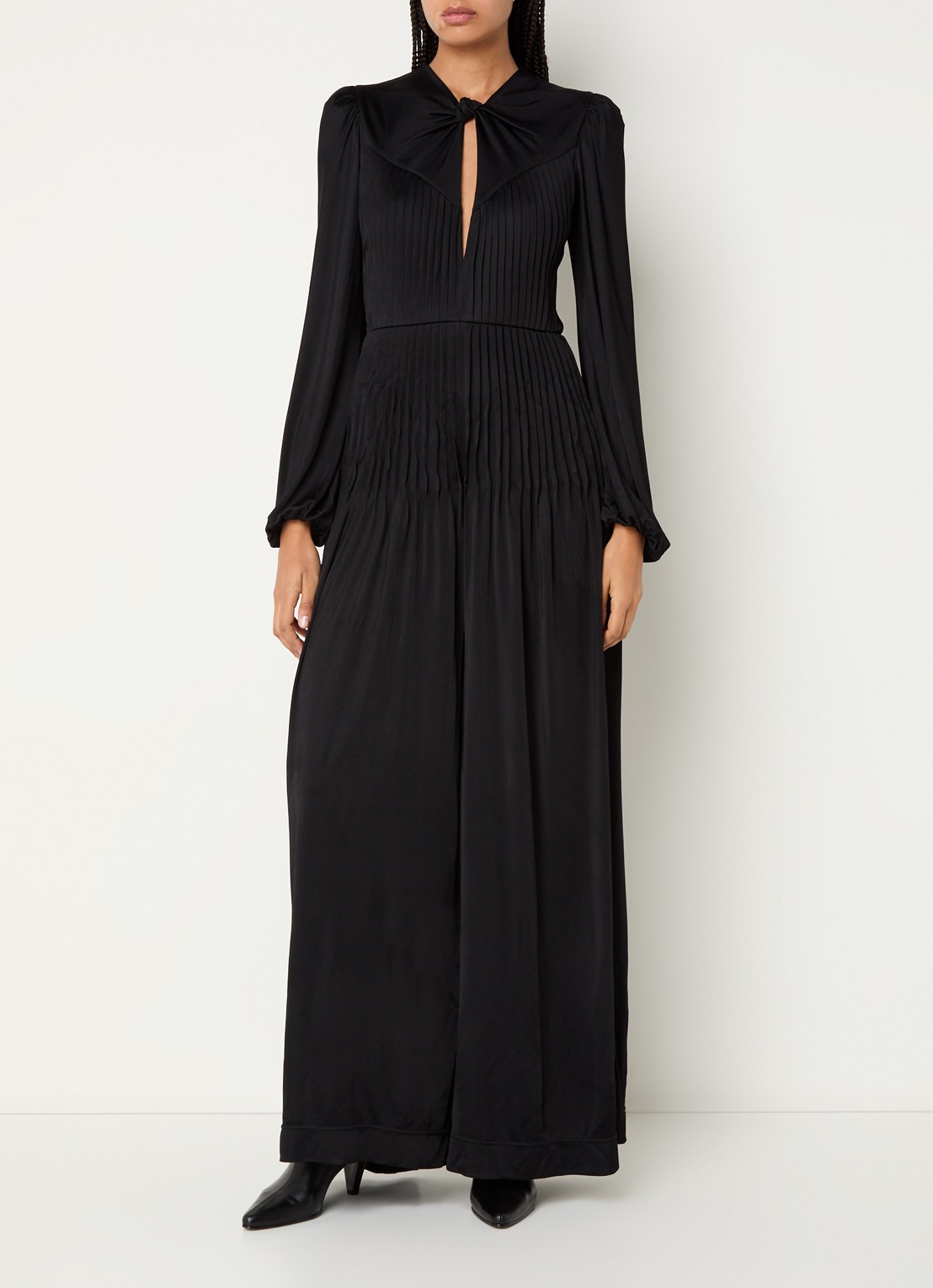 Farm Rio Wide fit jumpsuit met cut-out detail en plissé - detail 3 zwart
