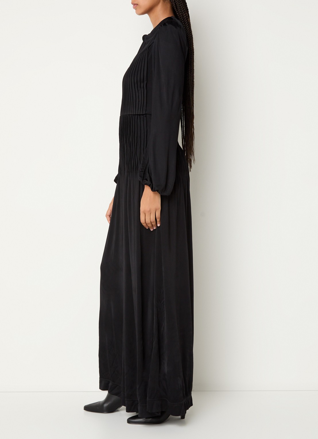 Farm Rio Wide fit jumpsuit met cut-out detail en plissé - voorkant 2 zwart
