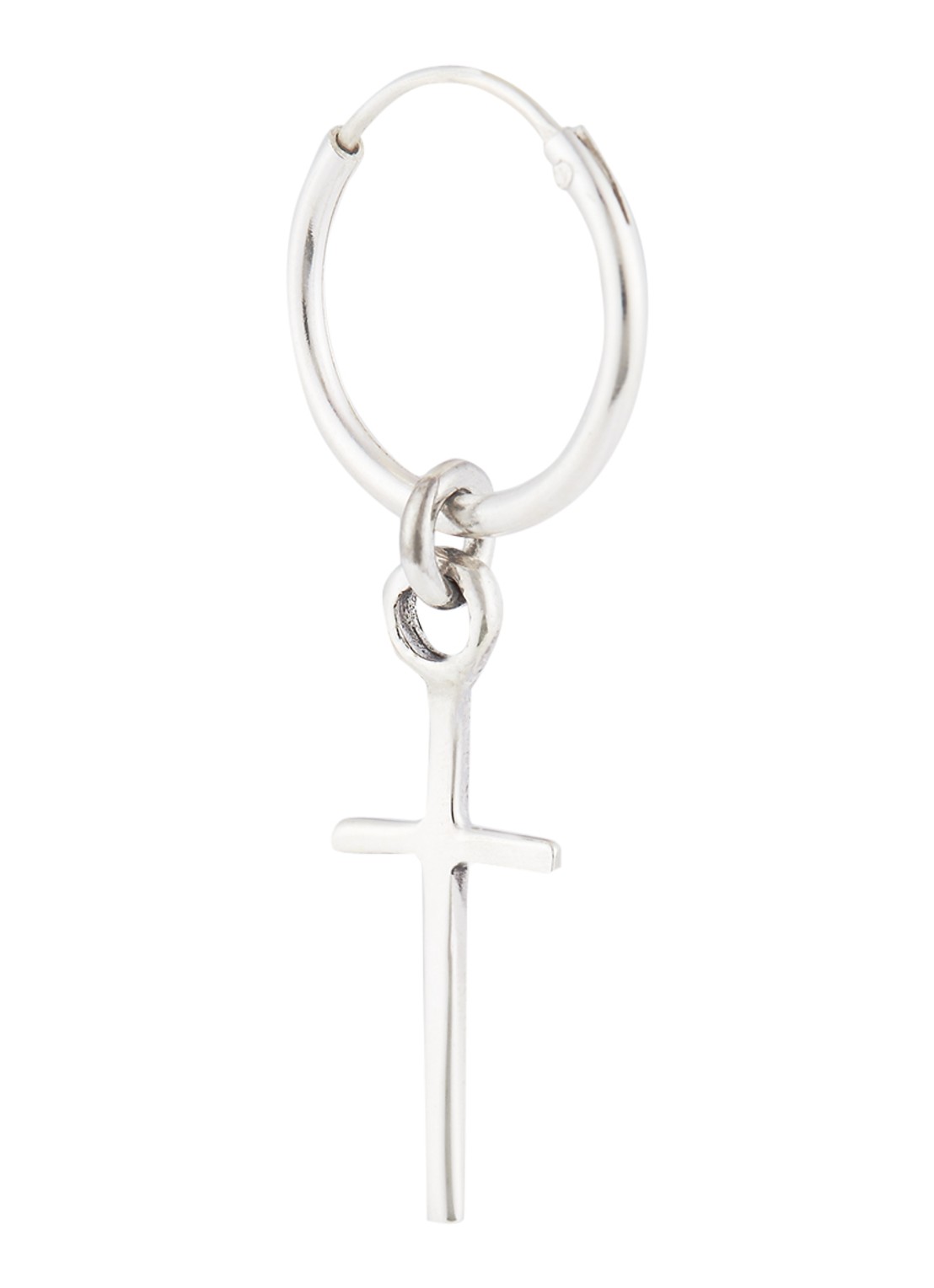 Fashionology Cross enkele oorhanger van zilver - voorkant 3 undefined