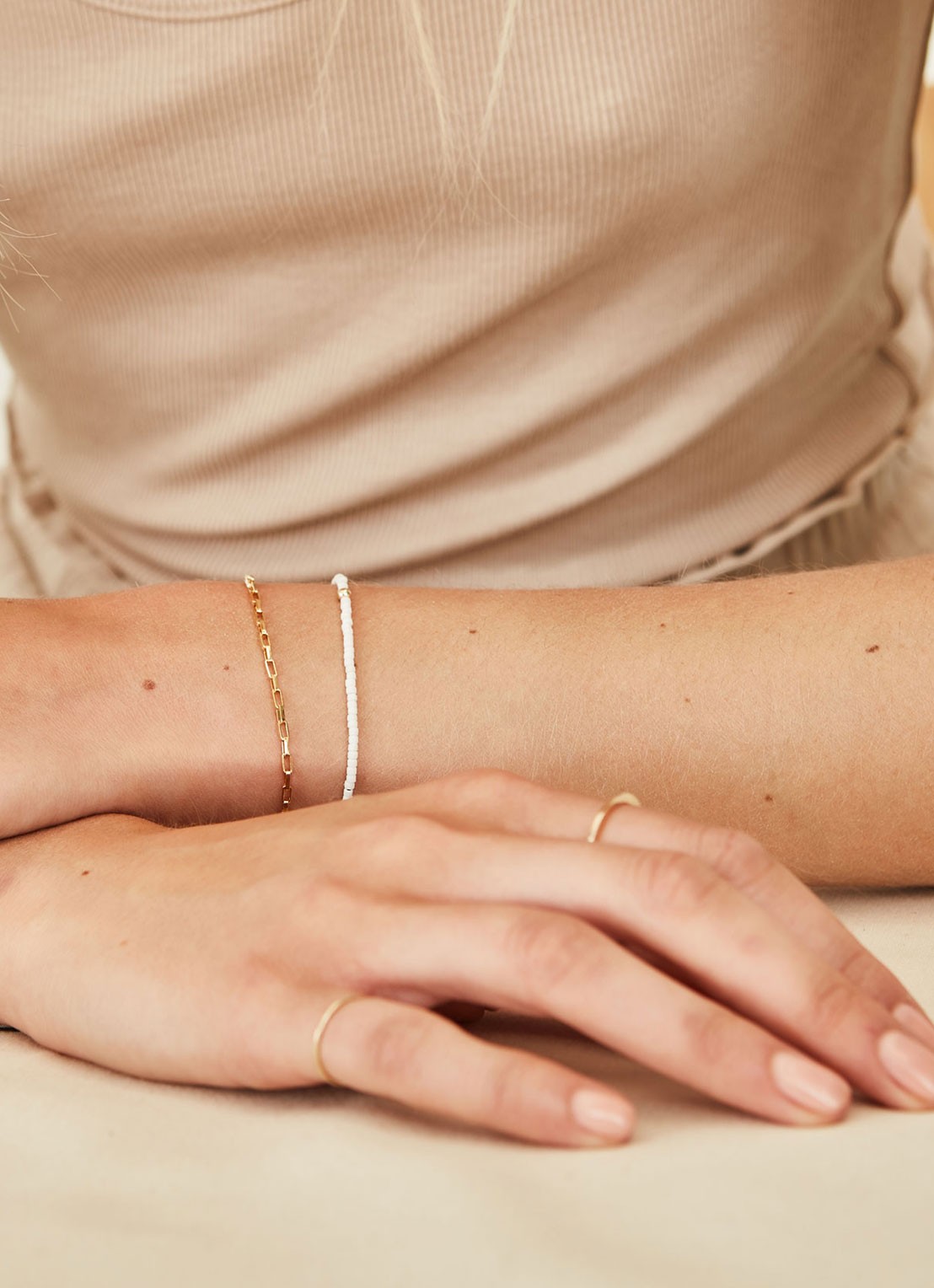 Fashionology Long Link schakelarmband verguld - detail 2 goud
