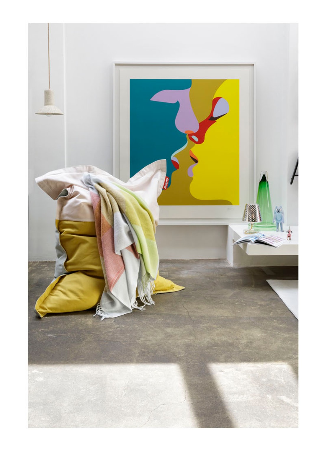 Fatboy Colour Blend plaid van wol met ruitdessin 130 x 185 cm - detail 4 multicolor