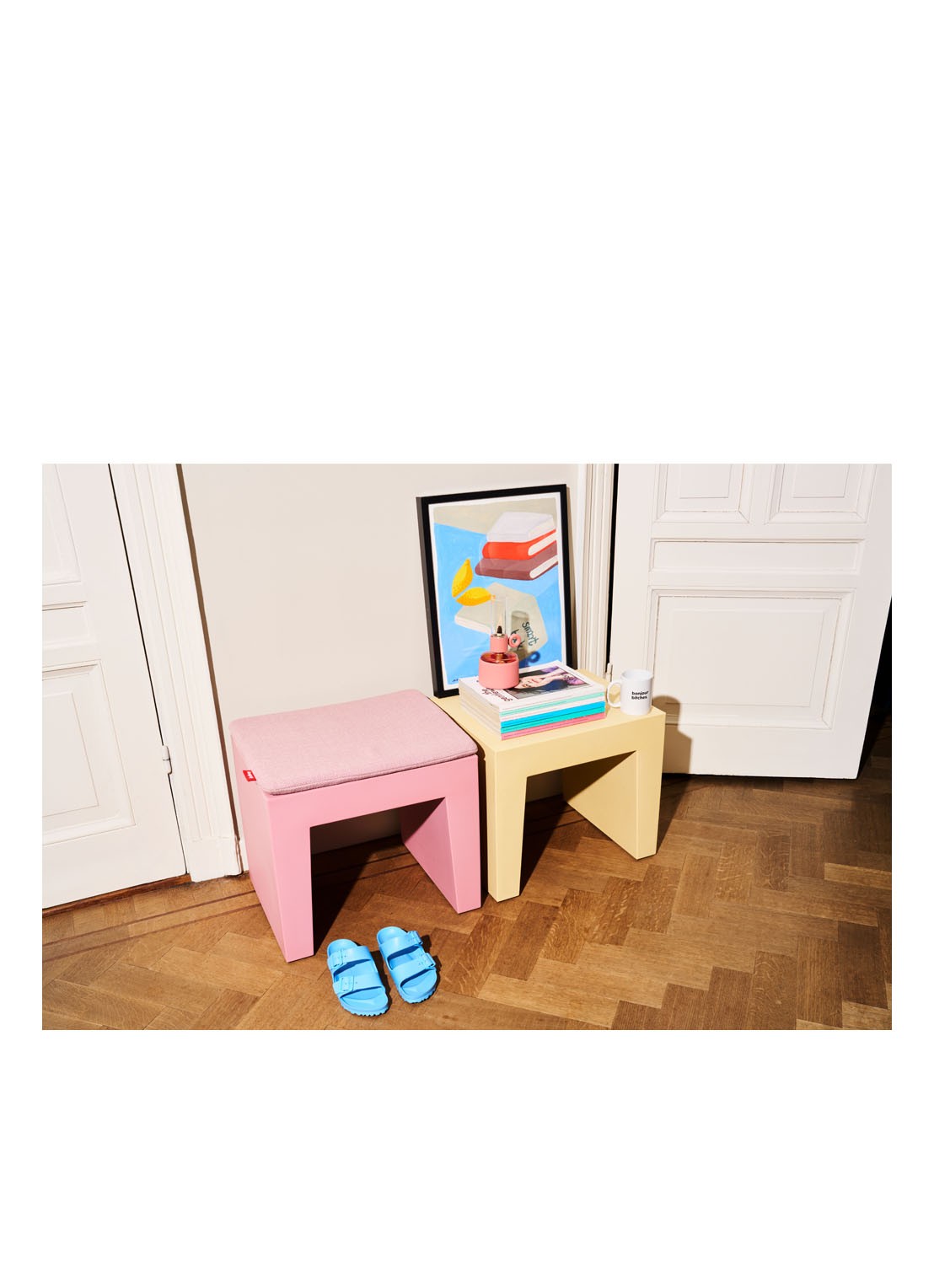 Fatboy Concrete Seat kruk 40 x 50 cm - detail ivoor