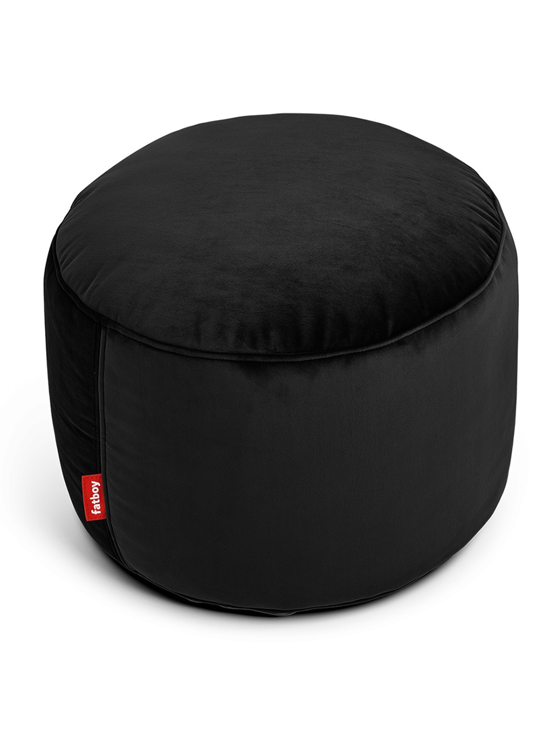 Fatboy Point Velvet poef 35 x 50 cm - voorkant zwart