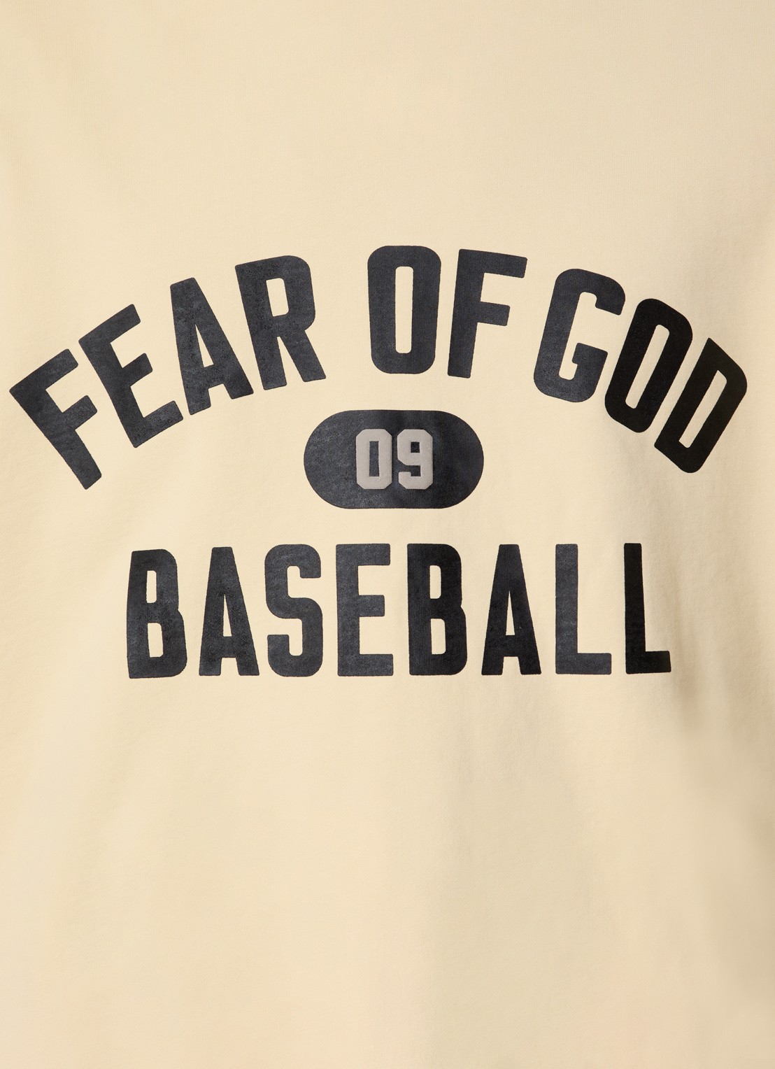 Fear of God 09 hoodie met front- en backprint - detail 4 lichtgeel