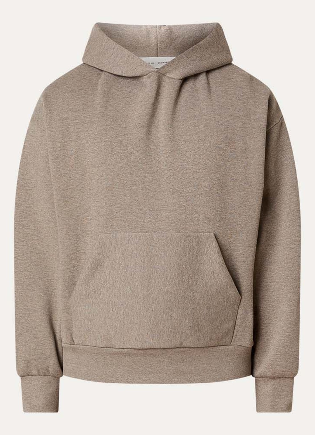 Fear of God Essentials AS25 hoodie met flock logoprint - voorkant lichtbruin
