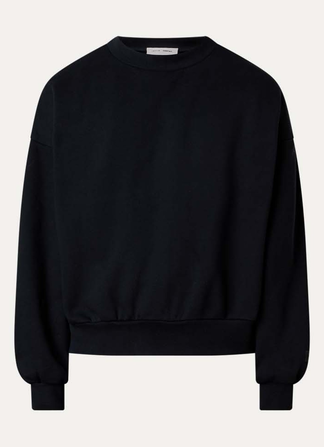 Fear of God Essentials AS25 sweater met flock logoprint - voorkant zwart