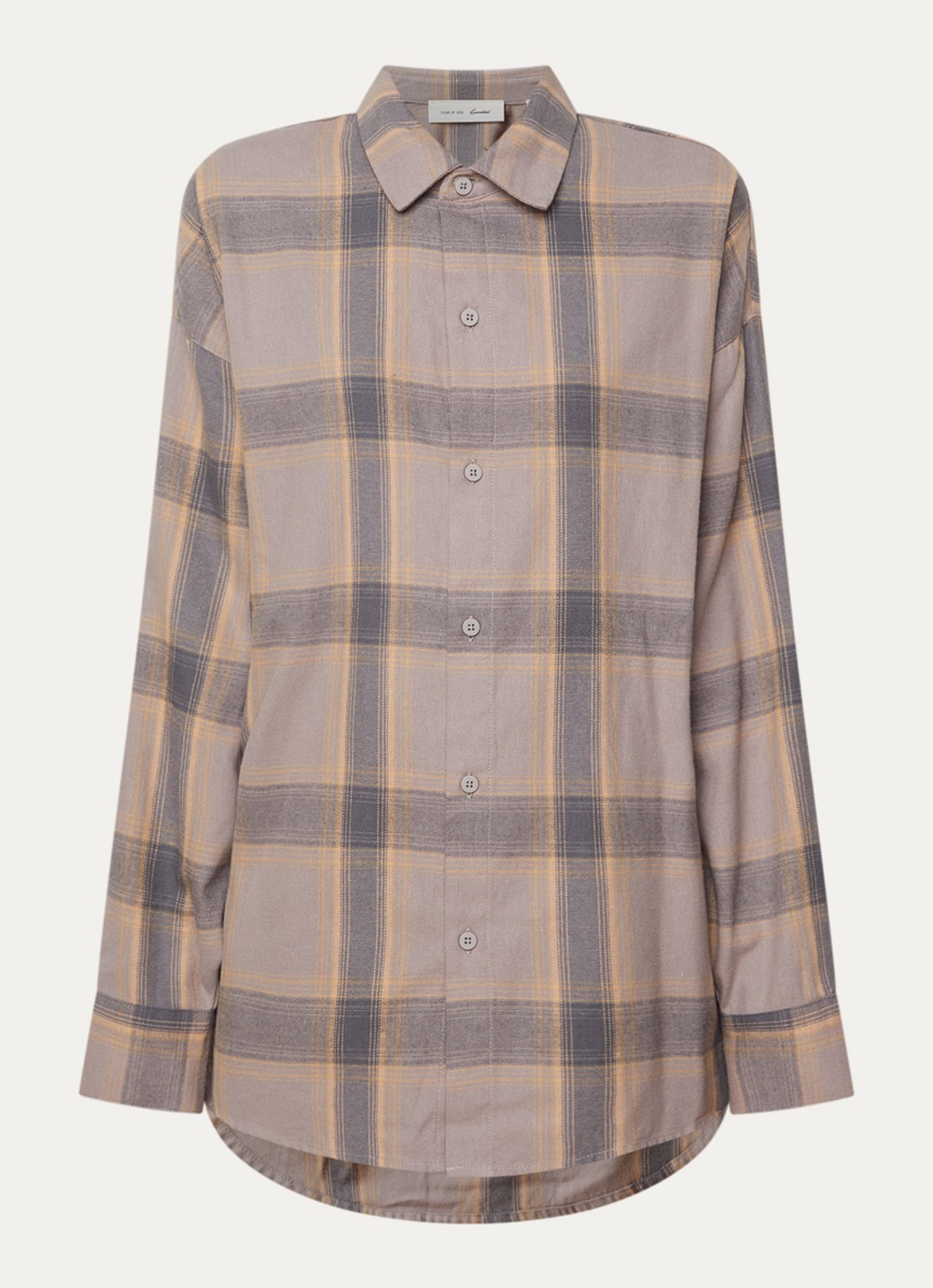 Fear of God Essentials Blouse met ruitdessin - voorkant donkerbeige