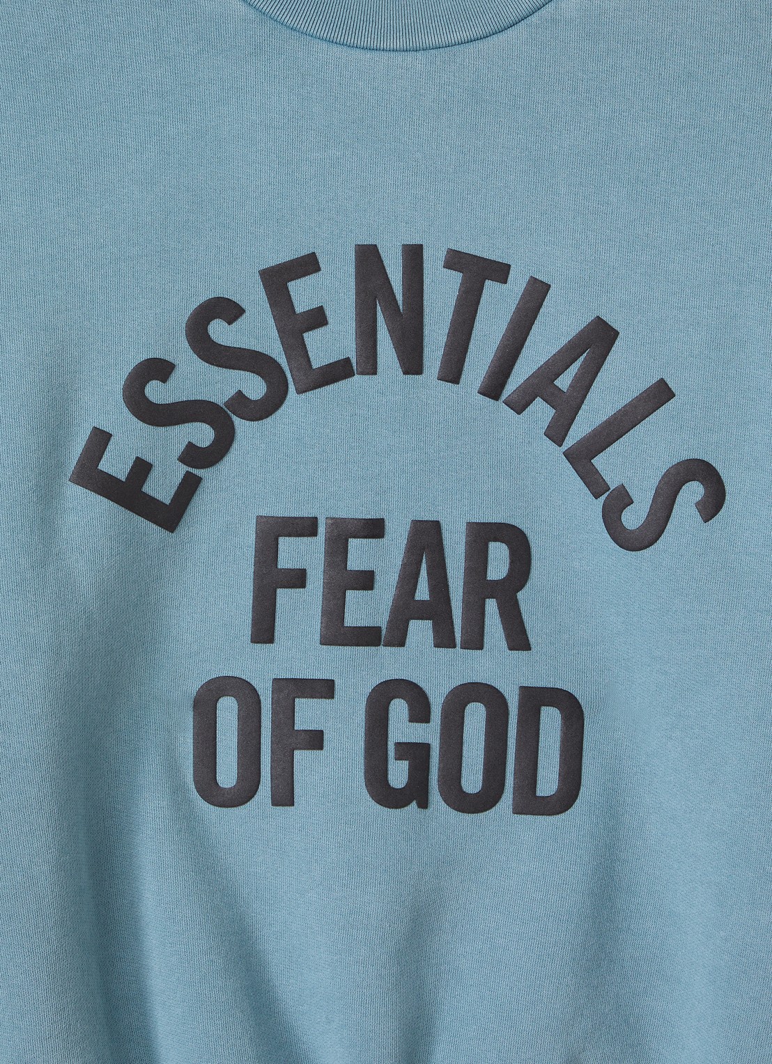 Fear of God Essentials Campus sweater met logoprint - detail 3 petrol