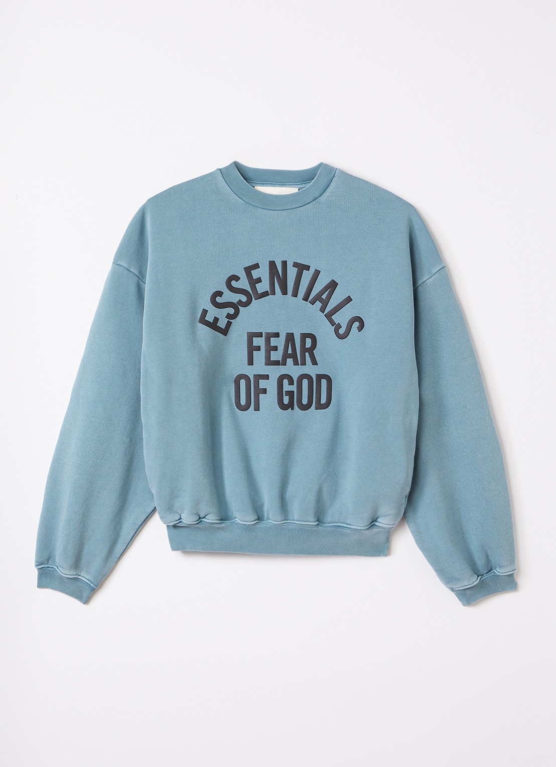 Fear of God Essentials Campus sweater met logoprint - voorkant petrol