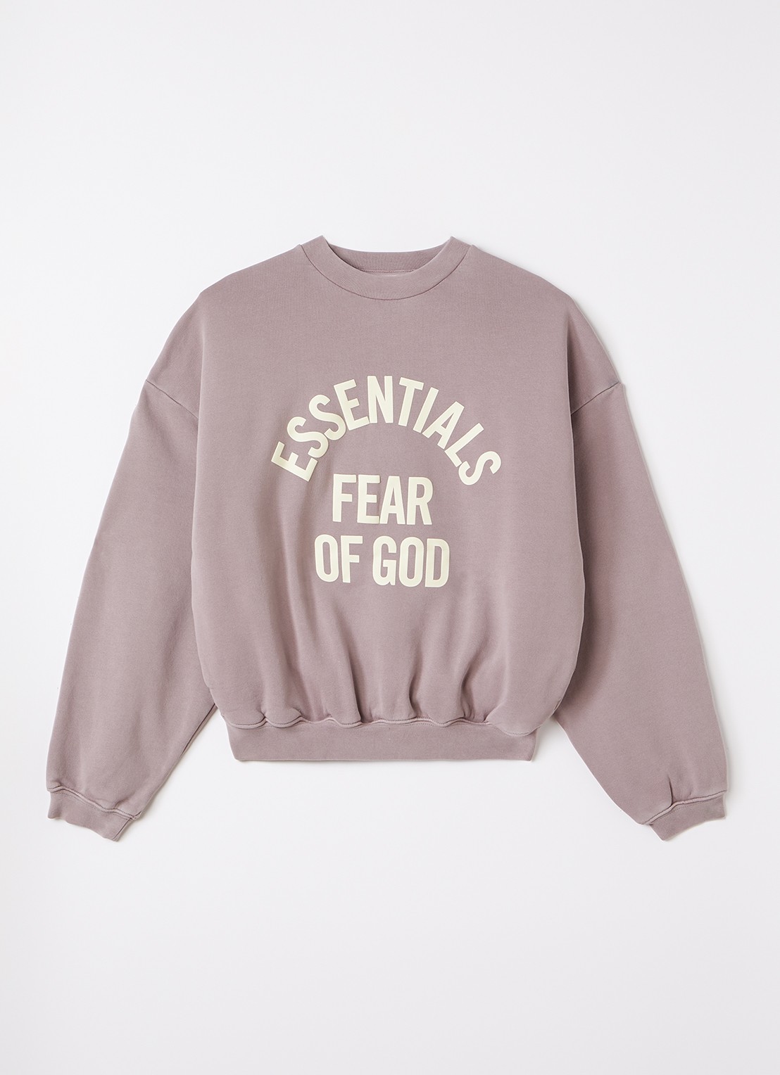 Fear of God Essentials Campus sweater met logoprint - voorkant 2 taupe