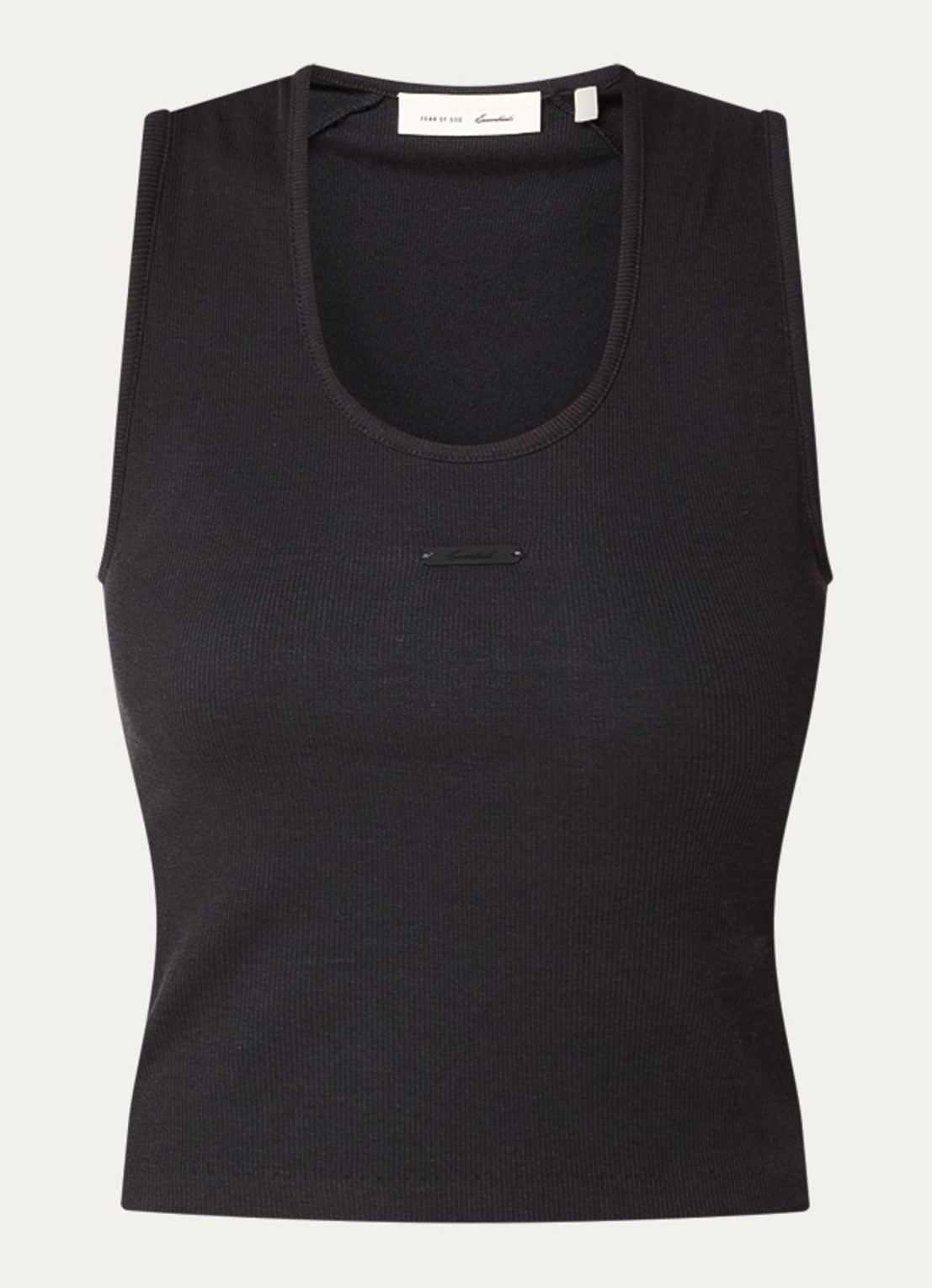 Fear of God Essentials Cropped tanktop met logo - voorkant 4 zwart
