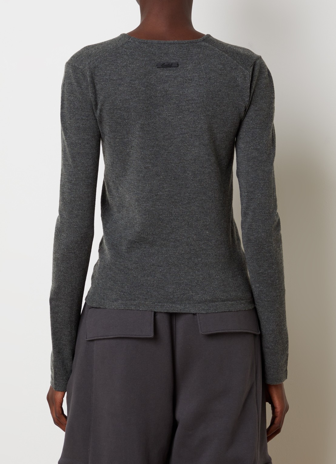 Fear of God Essentials Fijngebreide pullover met ronde hals - achterkant 5 grijs