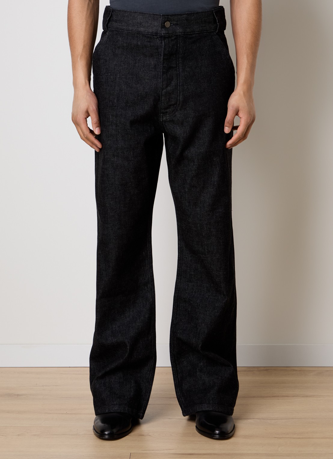 Fear of God Essentials Flared jeans met donkere wassing en backprint - achterkant 3 zwart