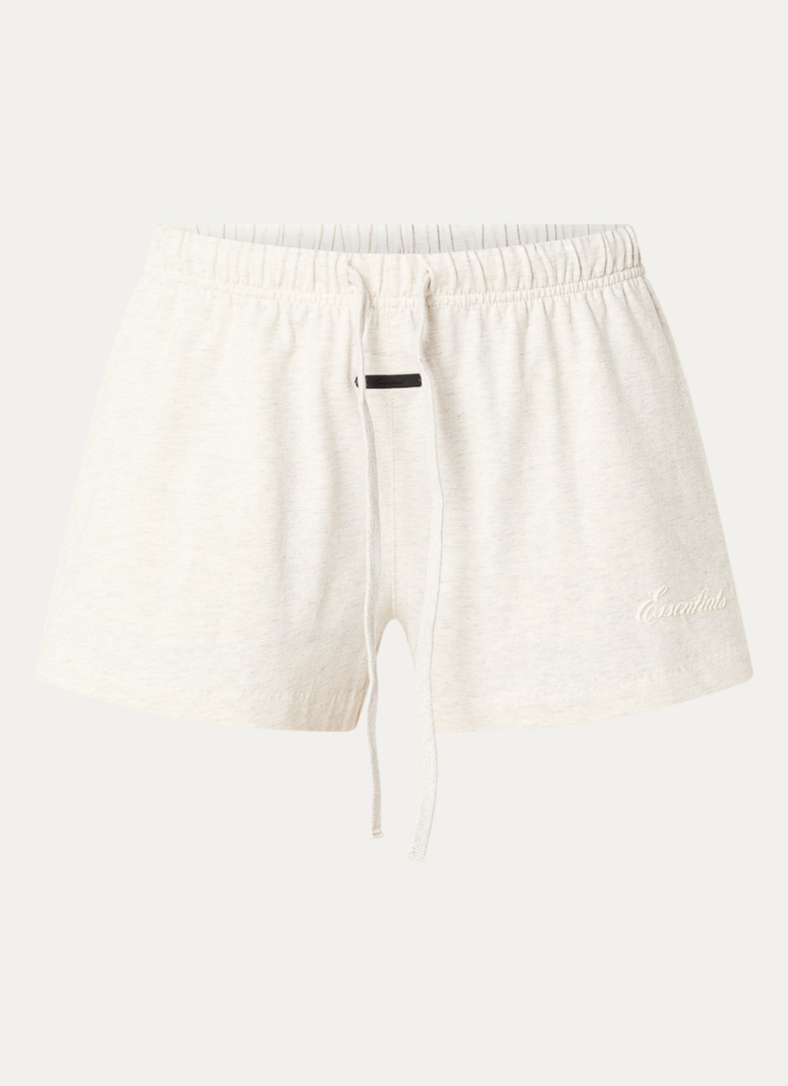 Fear of God Essentials High waist loose fit korte broek met logo - voorkant 2 lichtgrijs