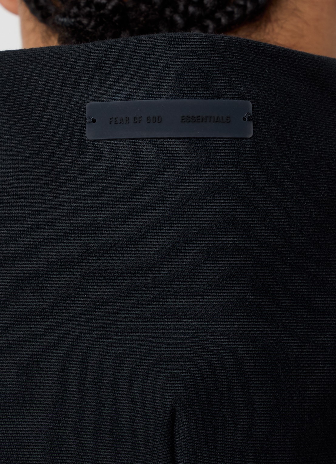 Fear of God Essentials Hoodie met flockprint - detail 4 zwart