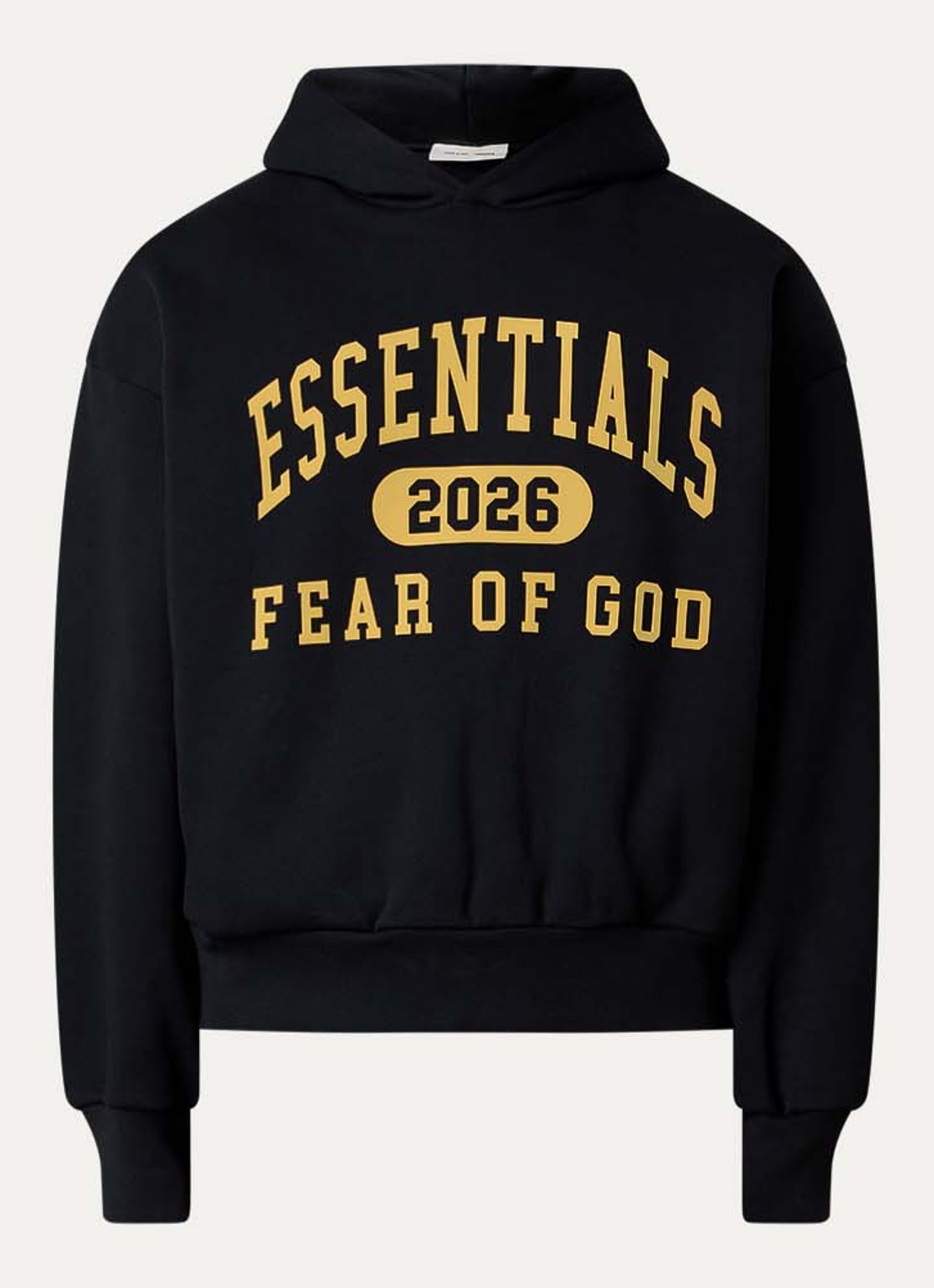 Fear of God Essentials Hoodie met flockprint - voorkant 5 zwart
