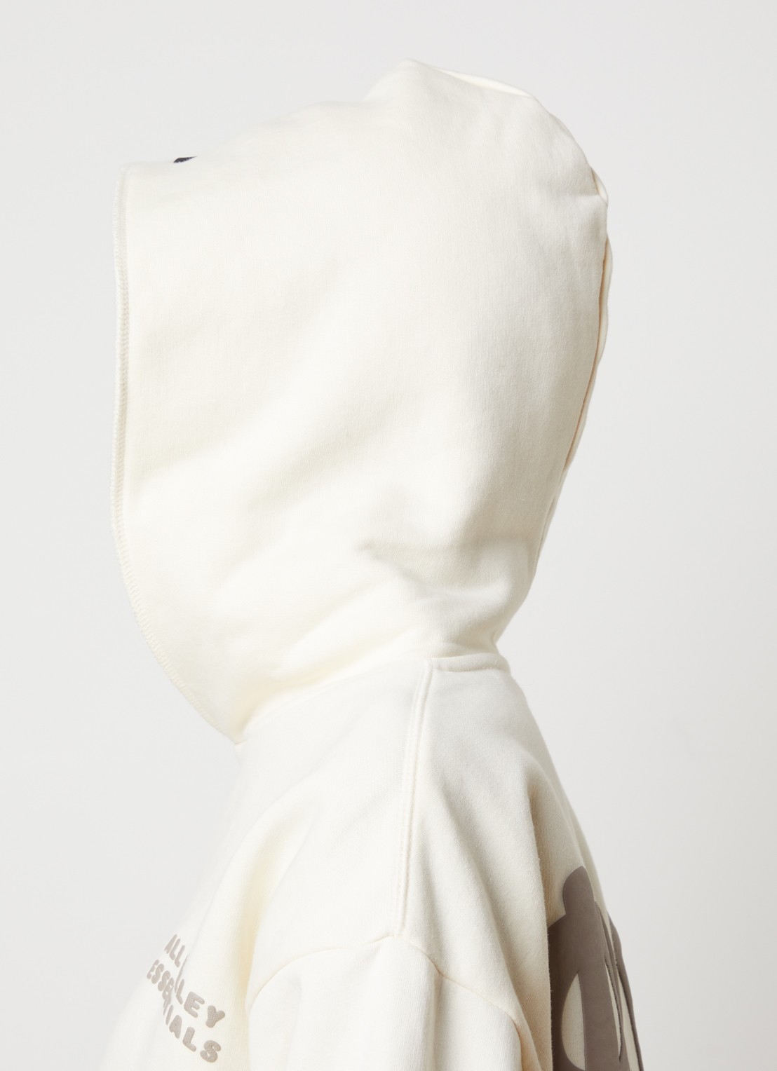 Fear of God Essentials Hoodie met front- en backprint - detail 5 creme