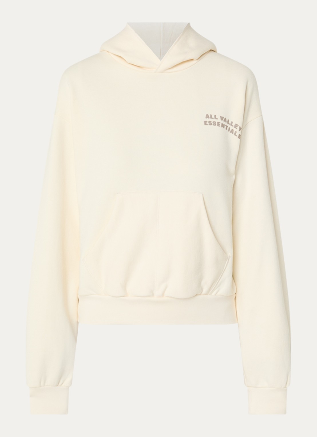 Fear of God Essentials Hoodie met front- en backprint - voorkant 2 creme