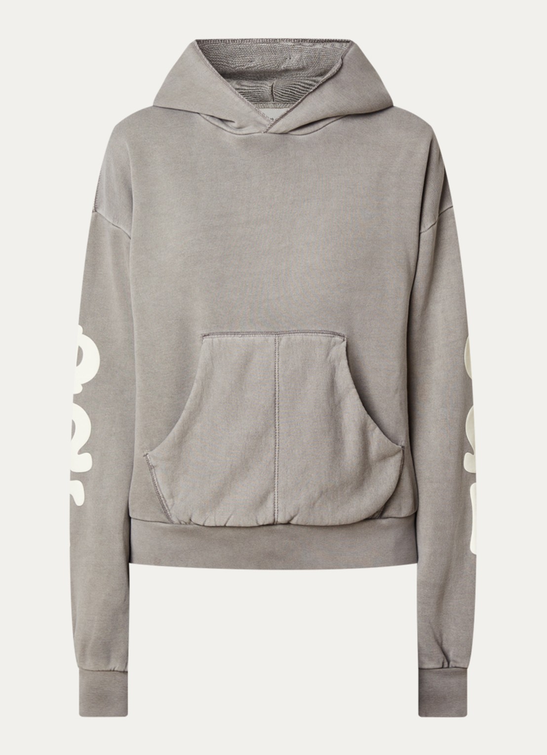 Fear of God Essentials Hoodie met front- en backprint - voorkant 5 lichtgrijs