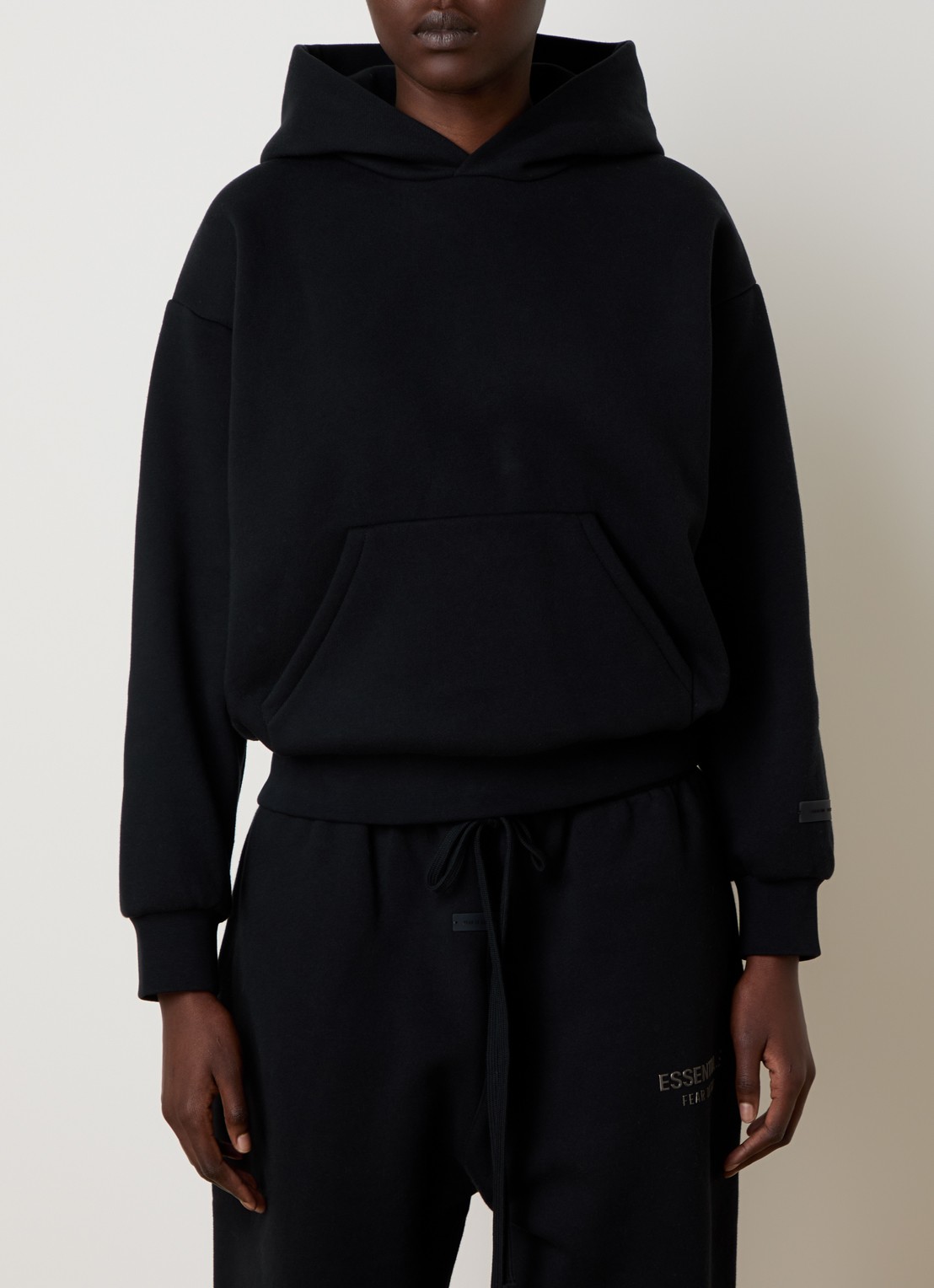 Fear of God Essentials Hoodie met gemêleerd dessin - achterkant zwart