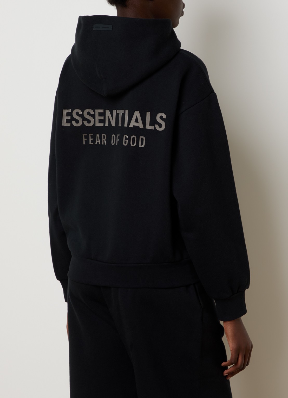 Fear of God Essentials Hoodie met gemêleerd dessin - detail 4 zwart