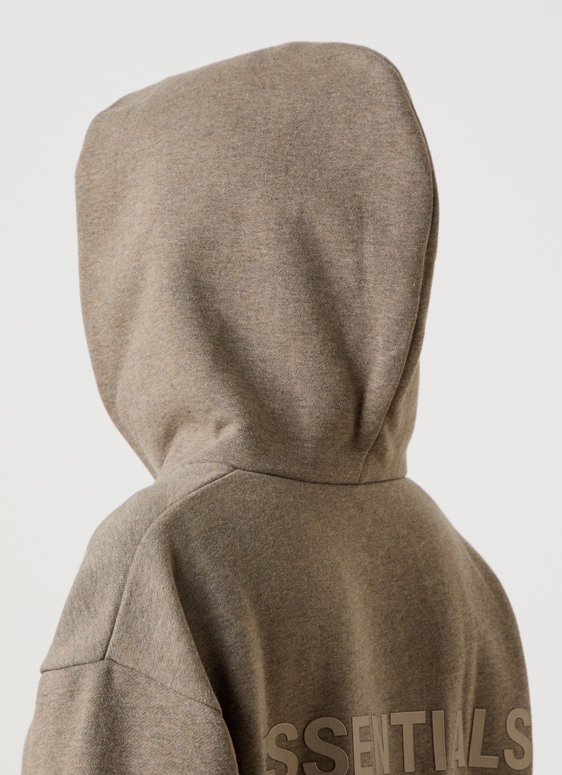 Fear of God Essentials Hoodie met gemêleerd dessin - detail 3 donkerbeige