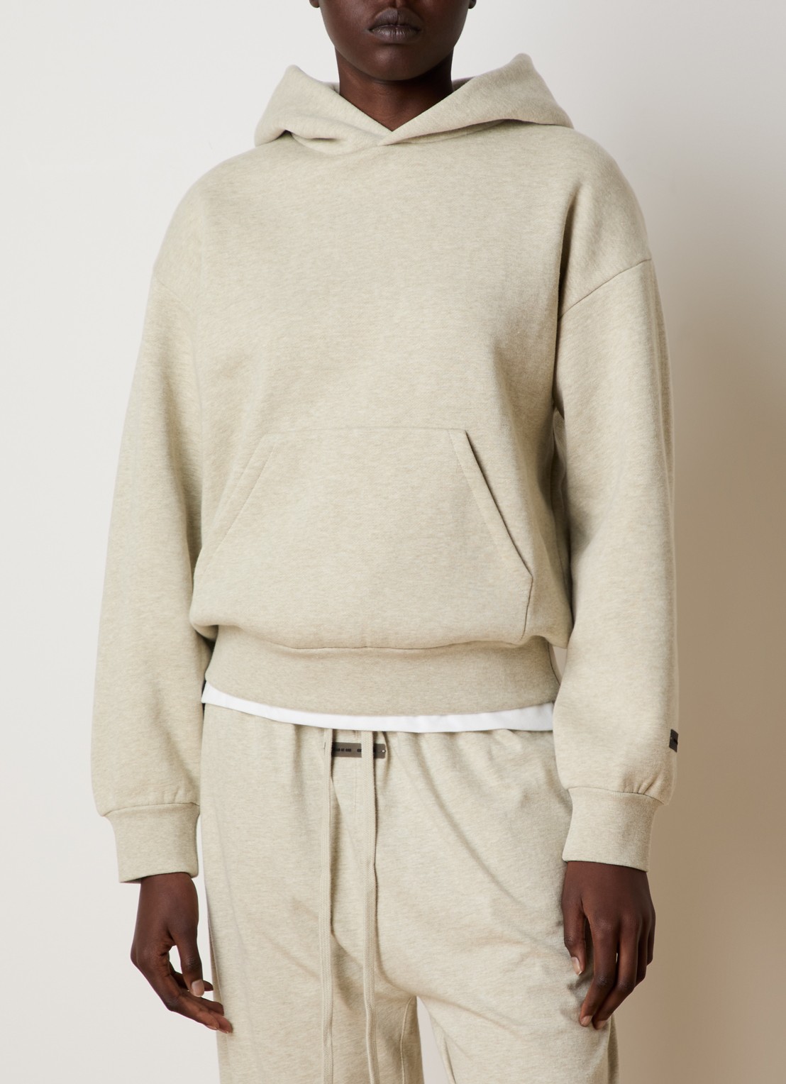 Fear of God Essentials Hoodie met gemêleerd dessin - detail 2 beige