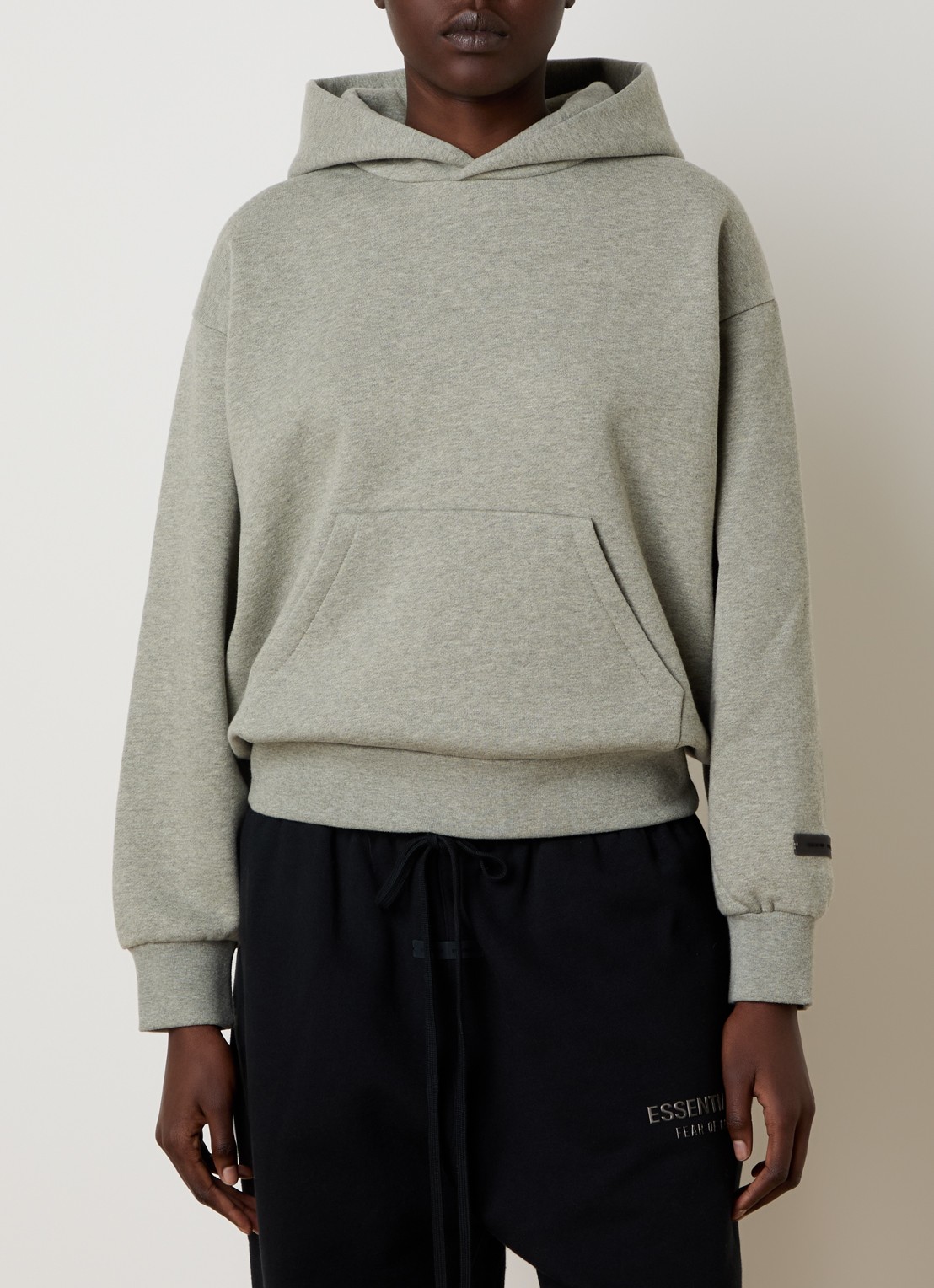 Fear of God Essentials Hoodie met gemêleerd dessin - achterkant grijs