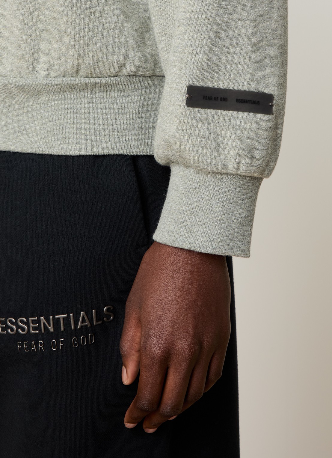 Fear of God Essentials Hoodie met gemêleerd dessin - detail 6 grijs