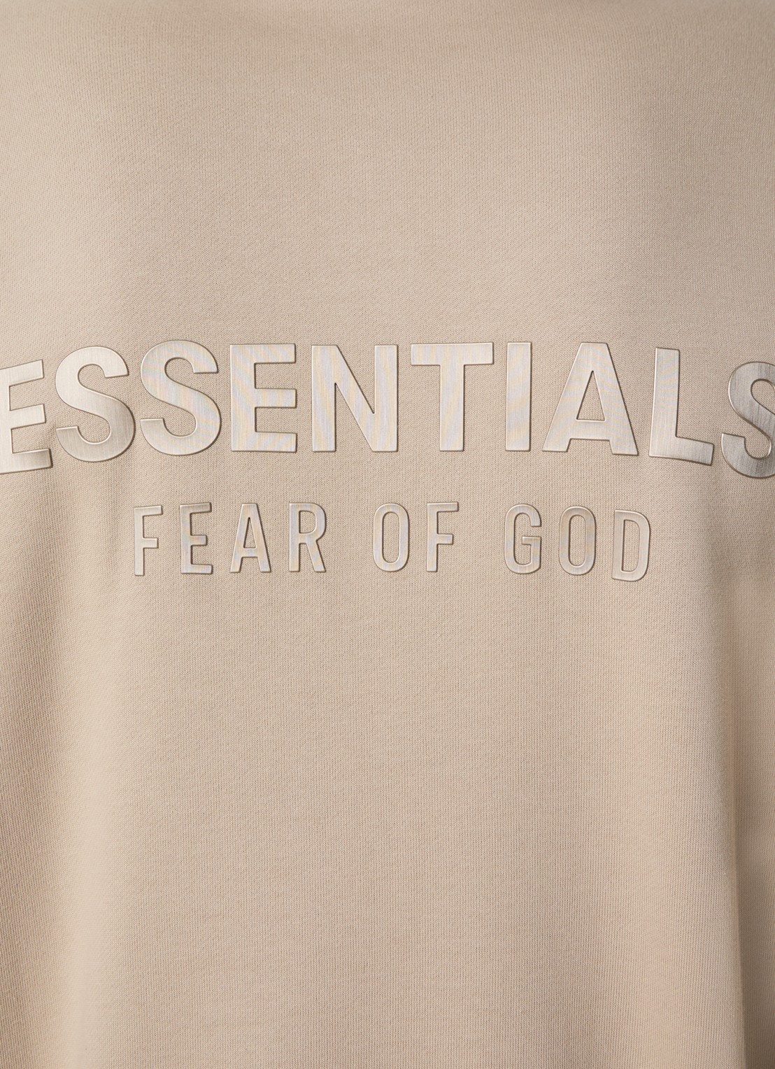 Fear of God Essentials Hoodie met logo- en backprint - detail 4 beige